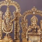 Pure Brass Tirupati Balaji with Padmavathi Thayar Set | 22" Divine Duo | 27.5kg Temple Grade Masterpiece | Sacred Murti Pair | Jaipurio